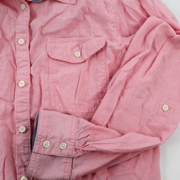 Lot of 2 St. John's Bay Girls Blouses Size L Pink & Blue Striped - Pre-Owned