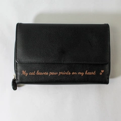 Vintage The Bradford Exchange Wallet My Cat Leaves Paw Prints On My Heart Black