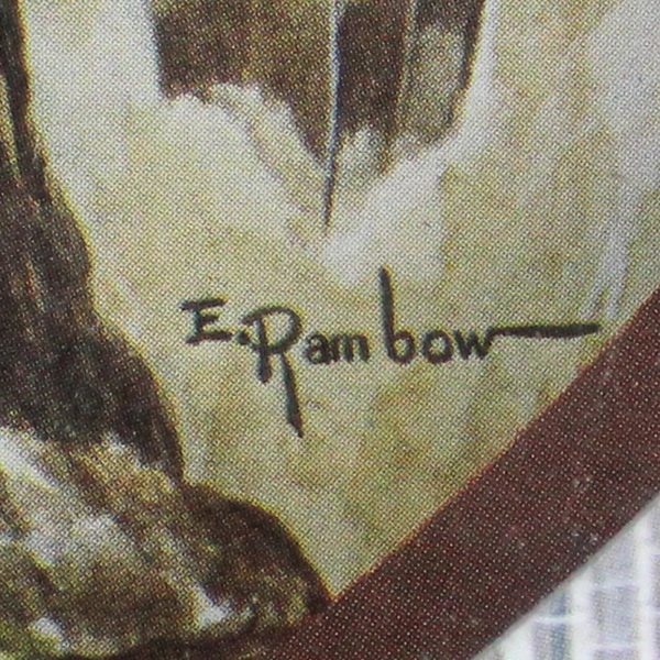 E Rambow Framed Matted Art Print Shadow Box Owl On Tree Stump Home Decor