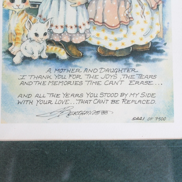 Vintage Jody Bergsma Art Print Framed Matted A Mother And Daughter 5221 Of 7500