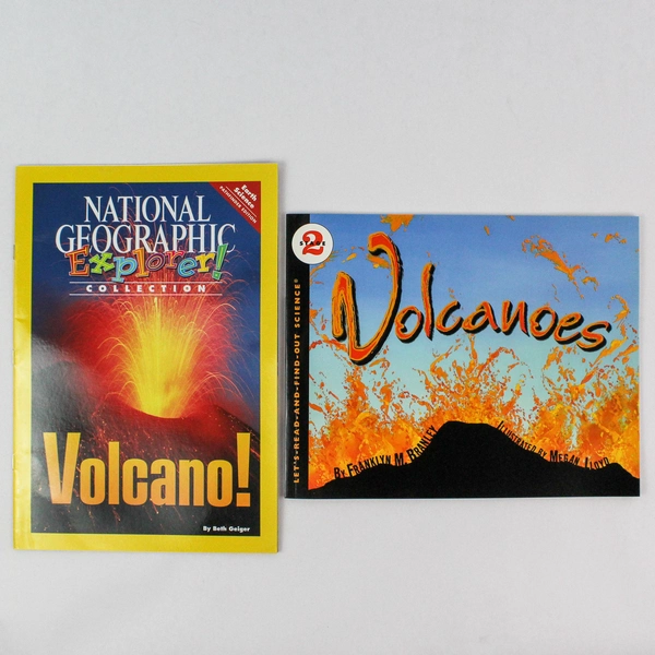 Lot of 2 National Geographic Children's Books on Volcanoes Science PB