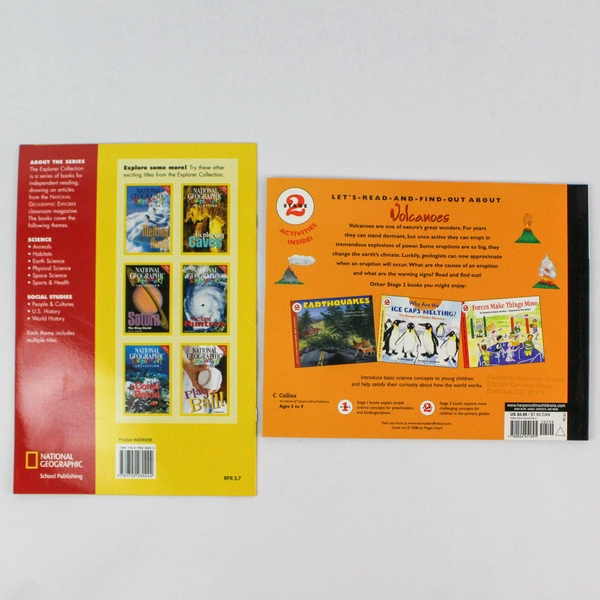 Lot of 2 National Geographic Children's Books on Volcanoes Science PB