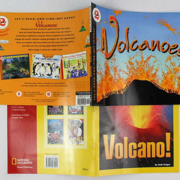 Lot of 2 National Geographic Children's Books on Volcanoes Science PB