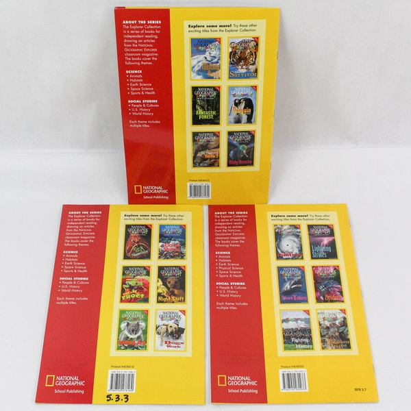 Lot of 3 National Geographic Explorer Children's Books Freaky Frogs Sharks PB