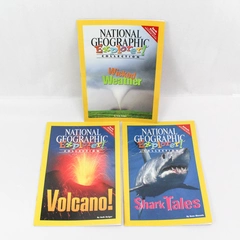 Lot of 3 National Geographic Explorer Books Wicked Weather Volcano Shark Tales