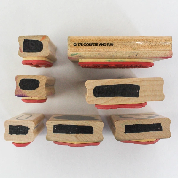 Lot of 7 Pre-Owned Mounted Rubber Stamps JRL Design D.O.T.S. Creations