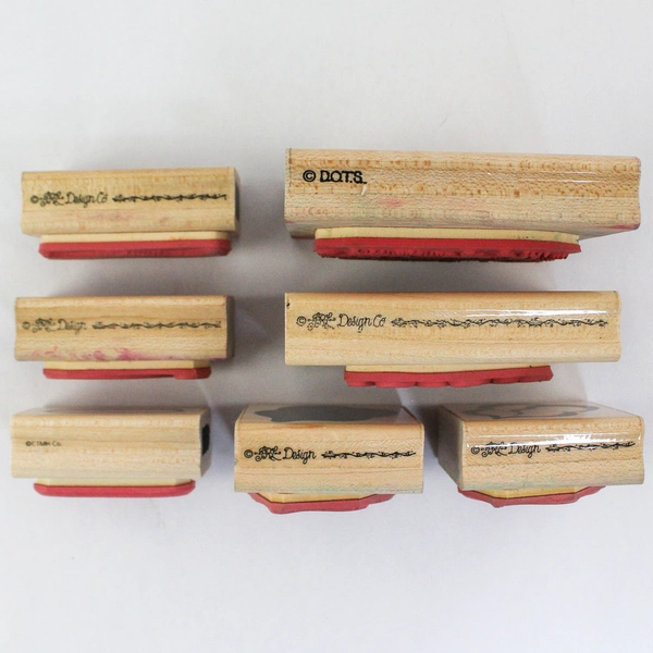 Lot of 7 Pre-Owned Mounted Rubber Stamps JRL Design D.O.T.S. Creations