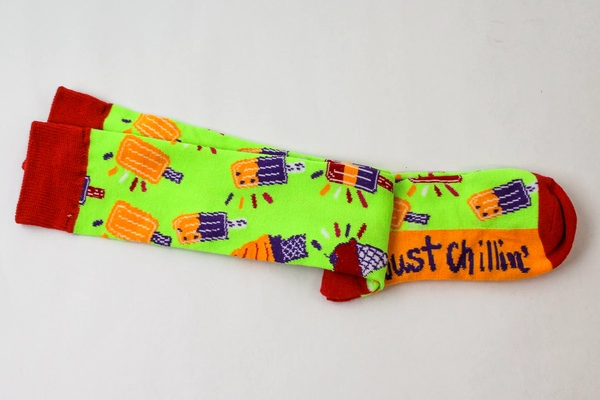 Juncture Women's Knee High Socks Lot of 2 Size 5-9 Neon Ice Cream Design