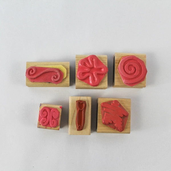 Lot of 6 Pre-owned Mounted Rubber Stamps JRL & Denami Design for Crafts