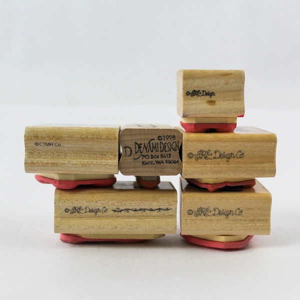 Lot of 6 Pre-owned Mounted Rubber Stamps JRL & Denami Design for Crafts