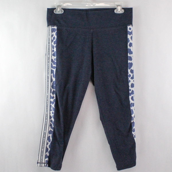 Victoria's Secret Cropped Leggings Pants Women's Size Medium Navy Blue White