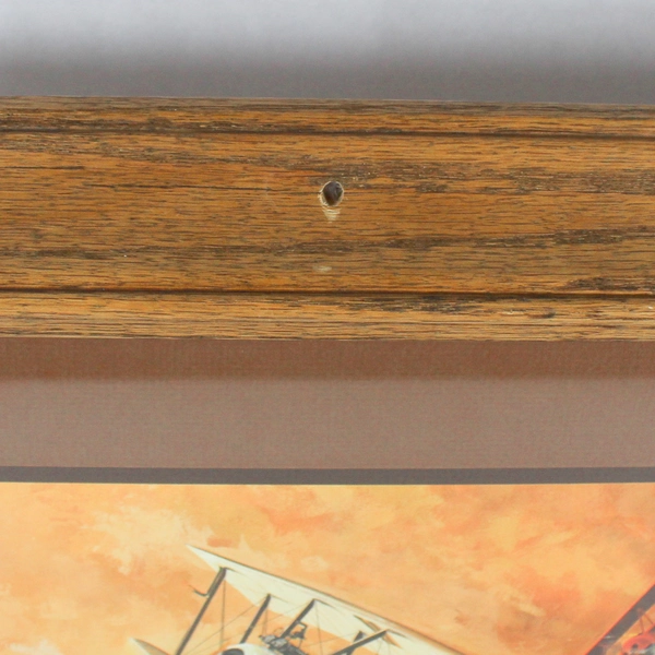 JB Deneen Framed and Matted Wall Art Print WW1 Bi Planes Orange Sky Home Decor