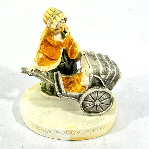 1951 Sebastian Miniature Baby Buggy 1850 Figurine Victorian Woman Collectible