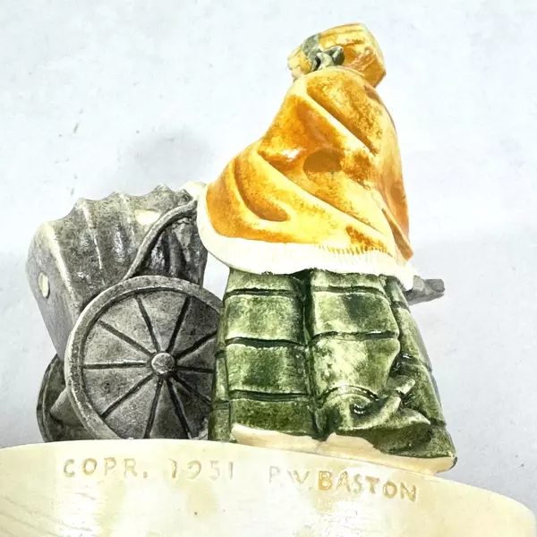 1951 Sebastian Miniature Baby Buggy 1850 Figurine Victorian Woman Collectible