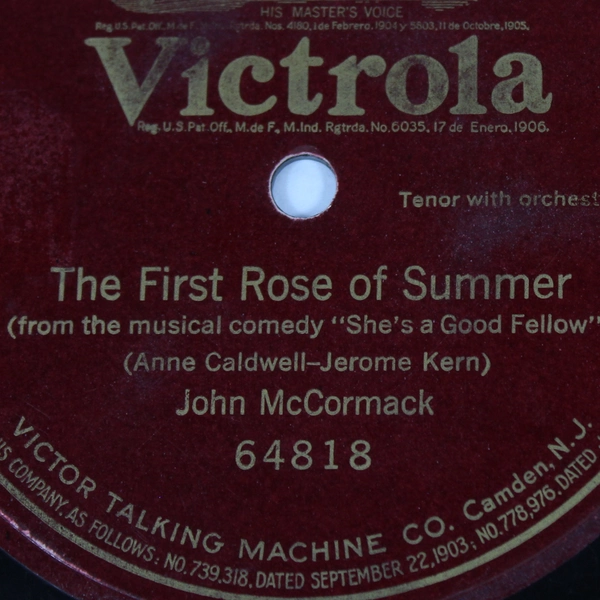 John McCormack The First Rose Of Summer 64818 Victrola 78 RPM Record