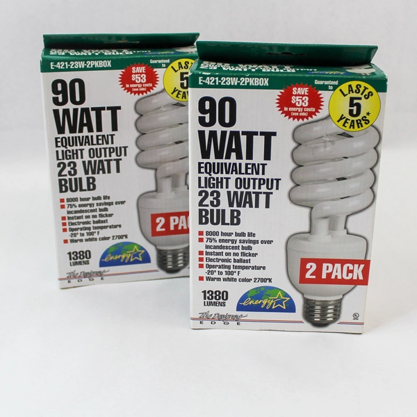 Lot of 2 The Designers Edge 23W CFL Bulbs 90W Equivalent Soft White Two-Packs