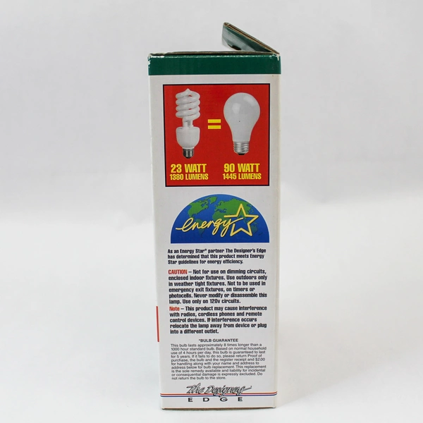 Lot of 2 The Designers Edge 23W CFL Bulbs 90W Equivalent Soft White Two-Packs