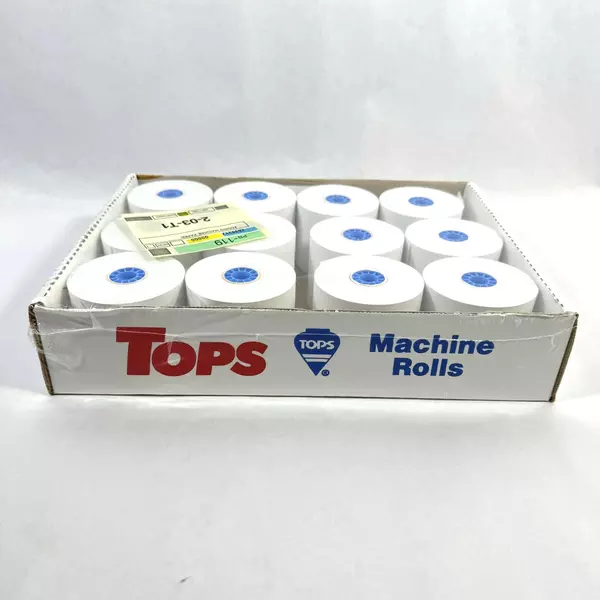 Tops Business Forms 12 Sealed Adding Machine Rolls 7288 White 2 1/4" x 150' NIB