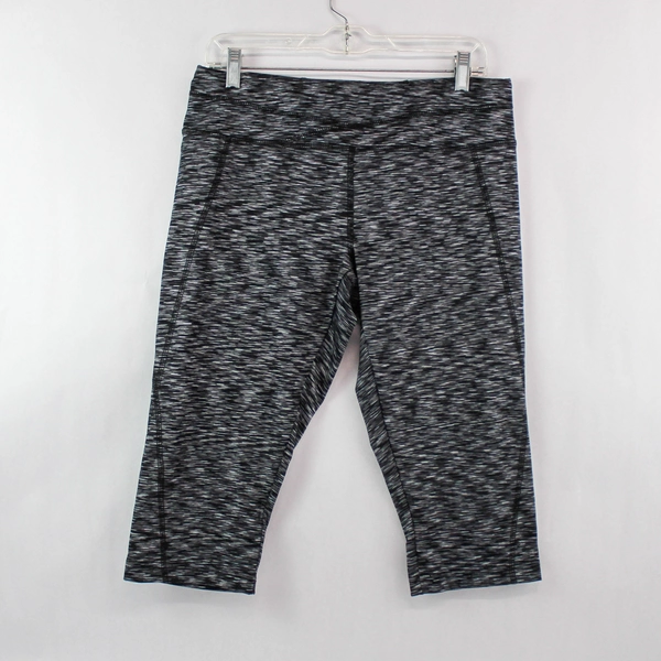 Athletic Collection Women's Cropped Leggings Size L Black Gray Activewear
