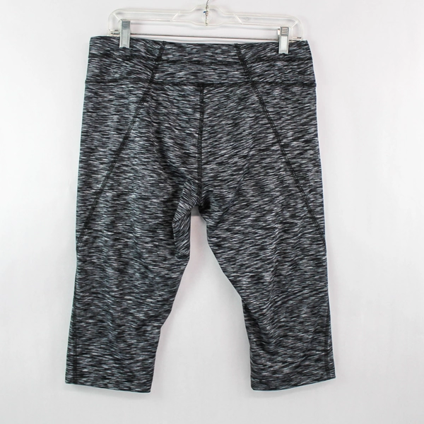 Athletic Collection Women's Cropped Leggings Size L Black Gray Activewear