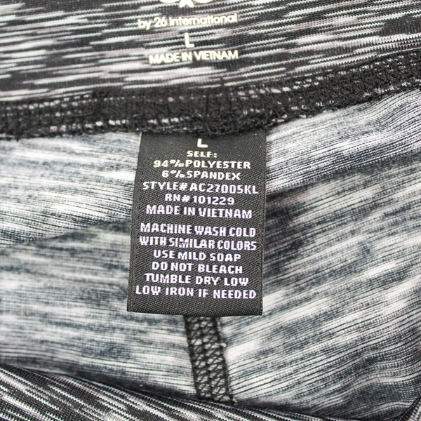 Athletic Collection Women's Cropped Leggings Size L Black Gray Activewear