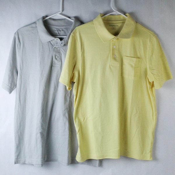 Lot of 2 Croft Polo Shirts Yellow & Gray Size M Good Condition