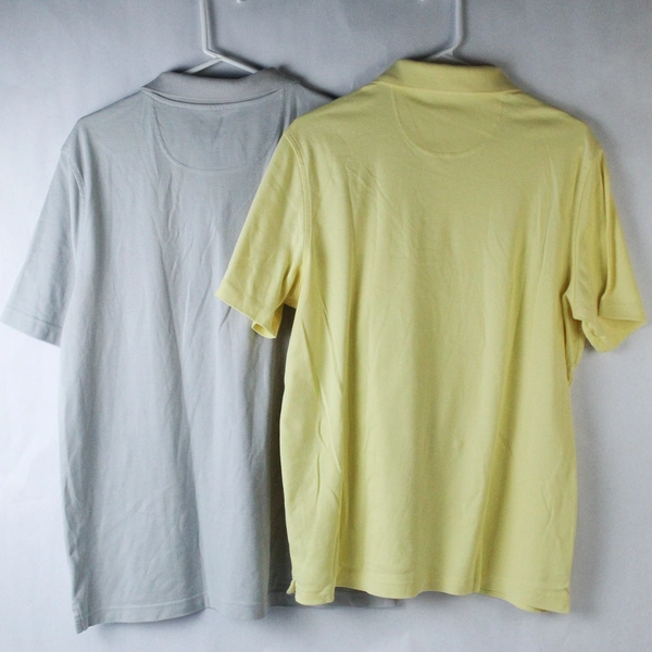 Lot of 2 Croft Polo Shirts Yellow & Gray Size M Good Condition