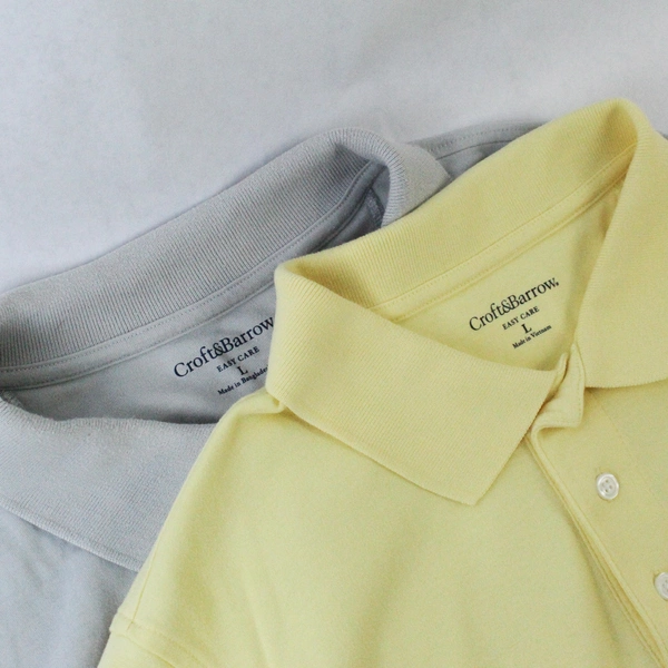 Lot of 2 Croft Polo Shirts Yellow & Gray Size M Good Condition