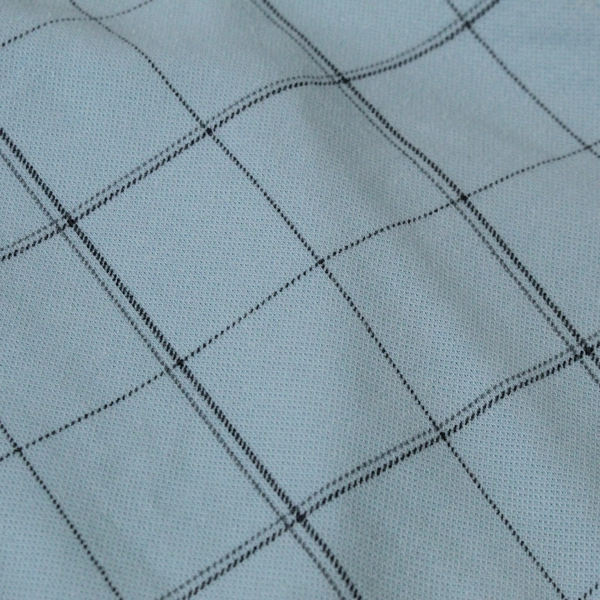 Van Heusen Polo Shirt Men's Size Large Baby Blue Brown Plaid Short Sleeves