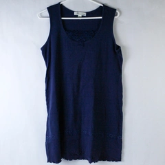 Me Nightgown Women's Size M Navy Blue Lace Sleeveless Sleepwear Pre-owned