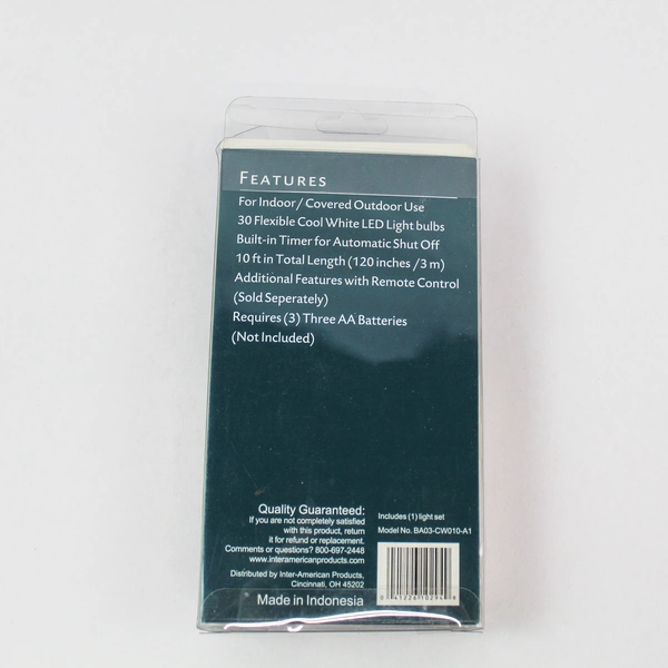 HD Designs 30 LED Twilight String Lights 10ft Cool White Batteries Not Included