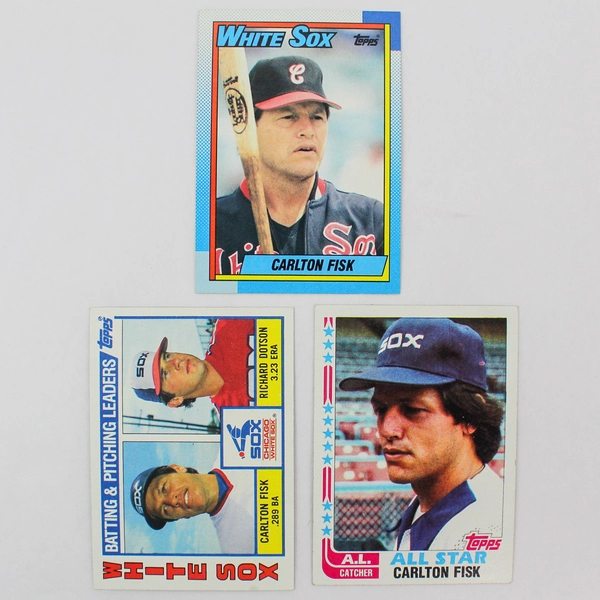 Lot of 8 Carlton Fisk Baseball Cards - Topps, Donruss, Leaf, Upper Deck