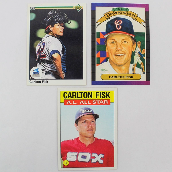 Lot of 8 Carlton Fisk Baseball Cards - Topps, Donruss, Leaf, Upper Deck