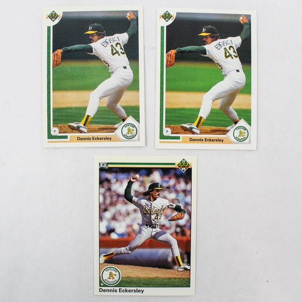 Lot of 8 Dennis Eckersley Baseball Cards 1987-1991 Topps Fleer Upper Deck