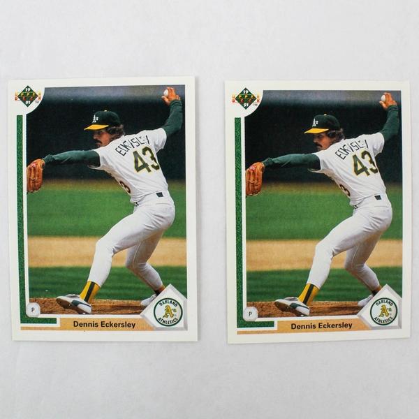 Lot of 8 Dennis Eckersley Baseball Cards 1987-1991 Topps Fleer Upper Deck