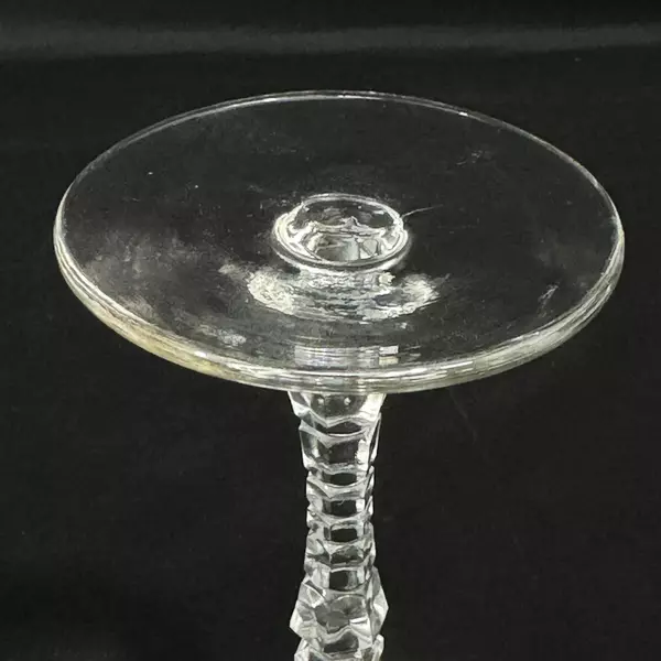 Vintage Rock Sharpe Halifax Crystal Wine Glass 6.75" Etched Floral Chip