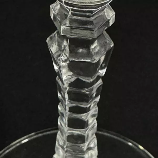 Vintage Rock Sharpe Halifax Crystal Wine Glass 6.75" Etched Floral Chip