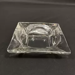 Vintage KIG Clear Glass Ashtray 4.5" Square from Indonesia - Good Condition