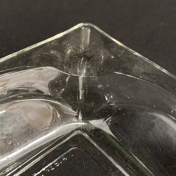 Vintage KIG Clear Glass Ashtray 4.5" Square from Indonesia - Good Condition