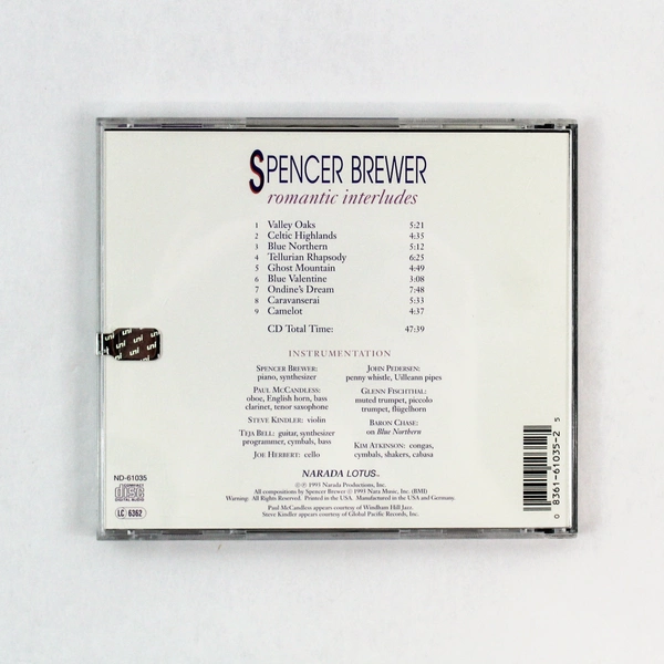 Spencer Brewer Romantic Interludes CD 1993 Narada Signed Case Good Condition