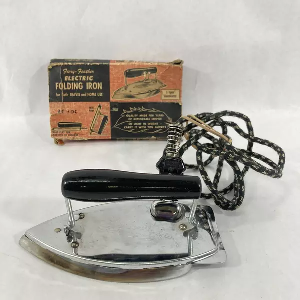 VTG Gorgie Mfg Fiery Feather Folding Iron Tested Heats Up Bad Cord
