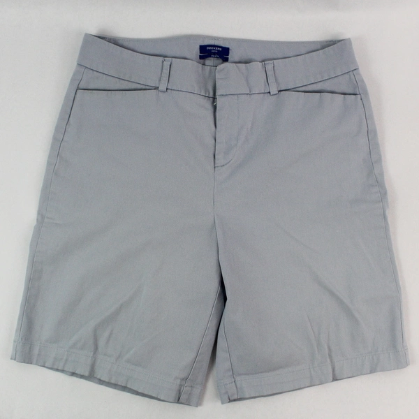 Dockers Petite Women's Gray Shorts 10P Flat Front Casual Spring Summer