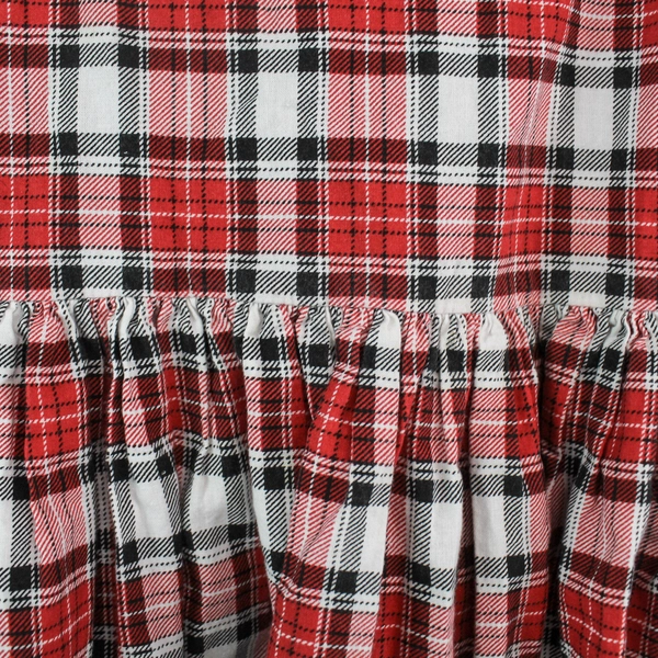 Handmade Girls Dress Size 5 Red White Black Plaid Short Sleeve Special Occasion