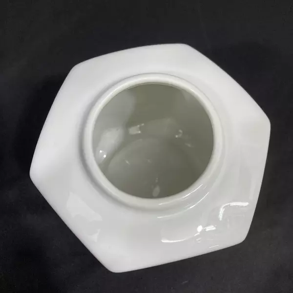 Chokin Hummingbird & Iris Hexagon Jar Made in Japan - Collectible No Lid