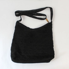 Carol D'Santi Black Crochet Crossbody Handbag Purse Zip Closure Pre-owned