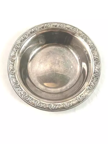 Vintage Reed and Barton Silver Plated Classic Rose Bon Bon Candy Dish Bowl