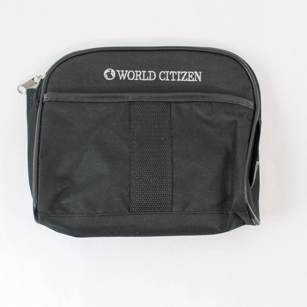 Lot of 2 World Citizen Travel Bags & Toiletry Pouches - Black & Clear