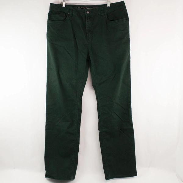 Prana Slim Fit Men's Jeans 38W 34L Green Straight Leg 5 Pocket - Very Good