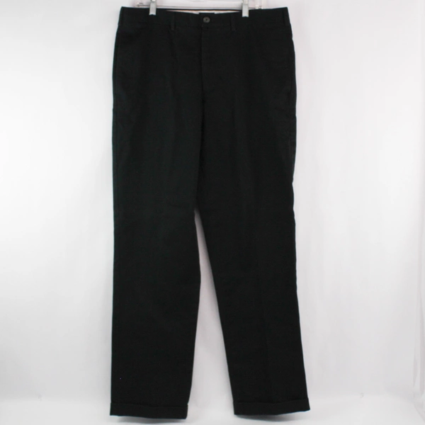 Lands' End Men's Size 37 Black Cuffed Dress Pants - Traditional Fit, Workwear