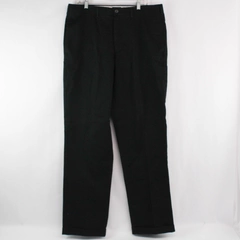 Lands' End Men's Size 37 Black Cuffed Dress Pants - Traditional Fit, Workwear